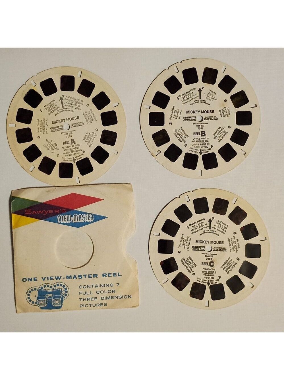VINTAGE VIEW MASTER MICKEY MOUSE Reels x 3